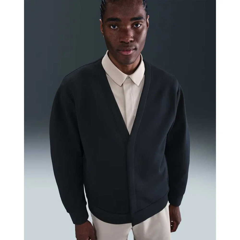 Nike 24.7 ImpossiblySoft Men's Cardigan Large Black HQ6948-010 NWT